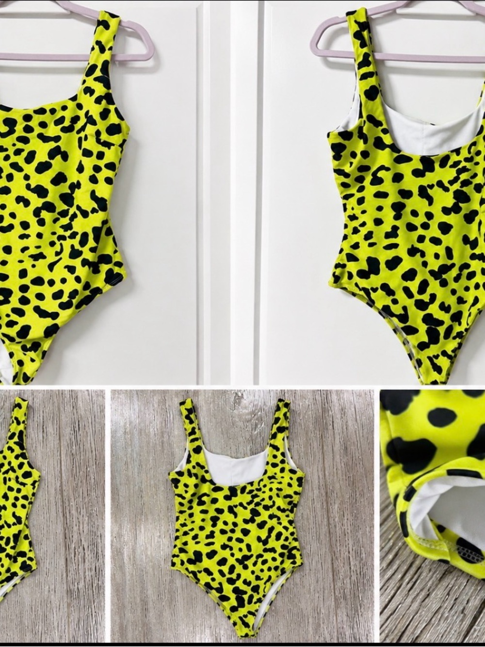 Neon Yellow Leopard Print One-Piece Swimsuit